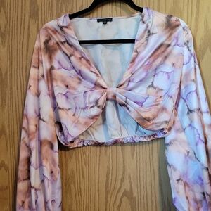 Dynamite Purple and Pink Tie-Dye Blouse